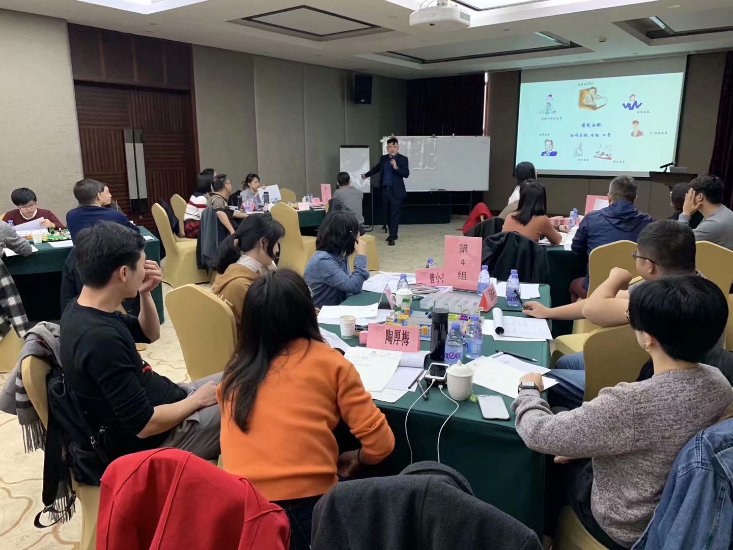 王悦宇老师受邀为 某知名总裁班,讲授《360度营销管理沙盘模拟》课程