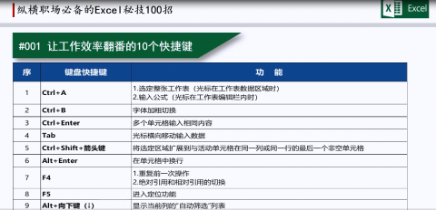 纵横职场必备Excel秘技100招